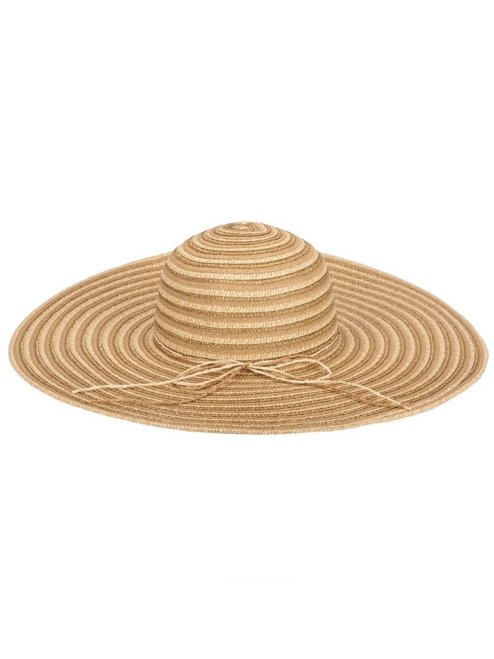 Four Buttons Wide Brim Floppy Sun Hat with Gold Lurex